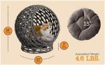 Pet Bed Wicker Frame, Plush Washable Cushion, 15" Cushion Dia, 18" H x 16.5" W, Ventilated & Portable