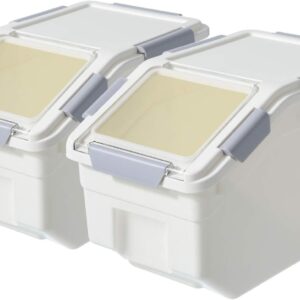 2 Pack Dog Food Storage Container with Scoop,Large Airtight Pet Dog Food Bin,Container for Dog Treats Rice,Dog Cat Dry Food Bin,Baking Supplies,Flour,Rice,Kitchen Pantry Cereal(10 LB)