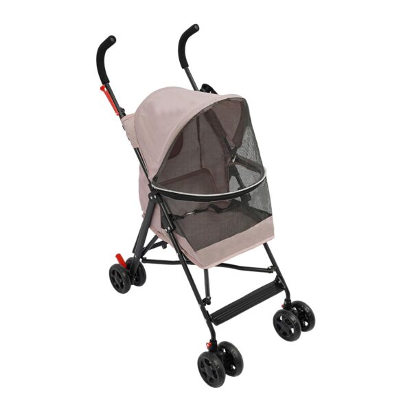 Pet Travel Stroller, 22 lbs Foldable Pet Stroller with Breathable Visible Mesh, 4 Wheels Dog Strollers with Cup Holder and Rear Pocket for Small Dogs Cats