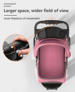 Pet Stroller with 3 Wheels for Small/Medium Pets, Portable Travel Foldable Carrier Jogger for Dog Cat P, Rear Wheel Breaks, Storage Basket, Visible Mesh with Weather Cover (Pink)