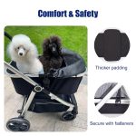 Pet Stroller, Foldable Lightweight for Small to Medium Dogs – Breathable Mesh, Portable Pet Buggy, Removable Carrier, 360° Wheels, Aluminum Frame, 44 lbs Capacity